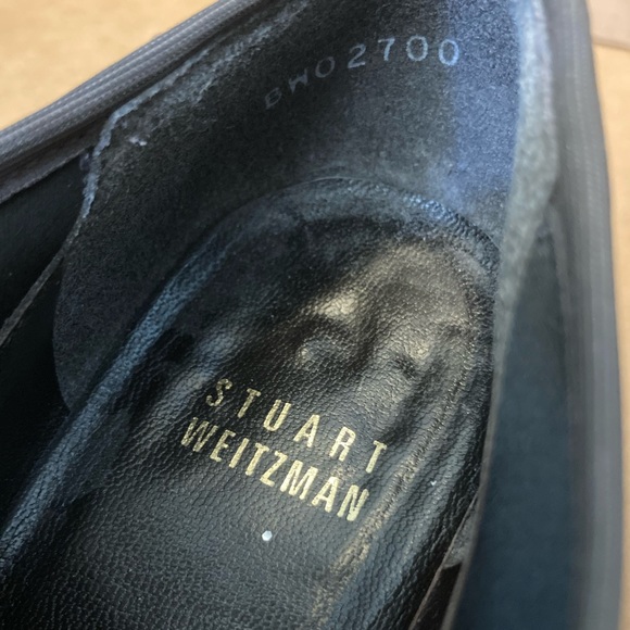 SOLD-Brown casual suede Stuart Weitzman bootie with a cute short heel - Picture 7 of 8